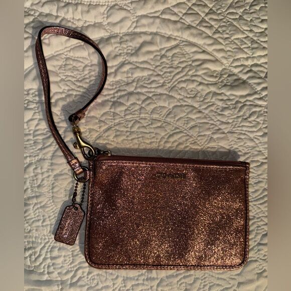 Coach Pink Sparkle Glitter Pouch - Picture 4 of 4